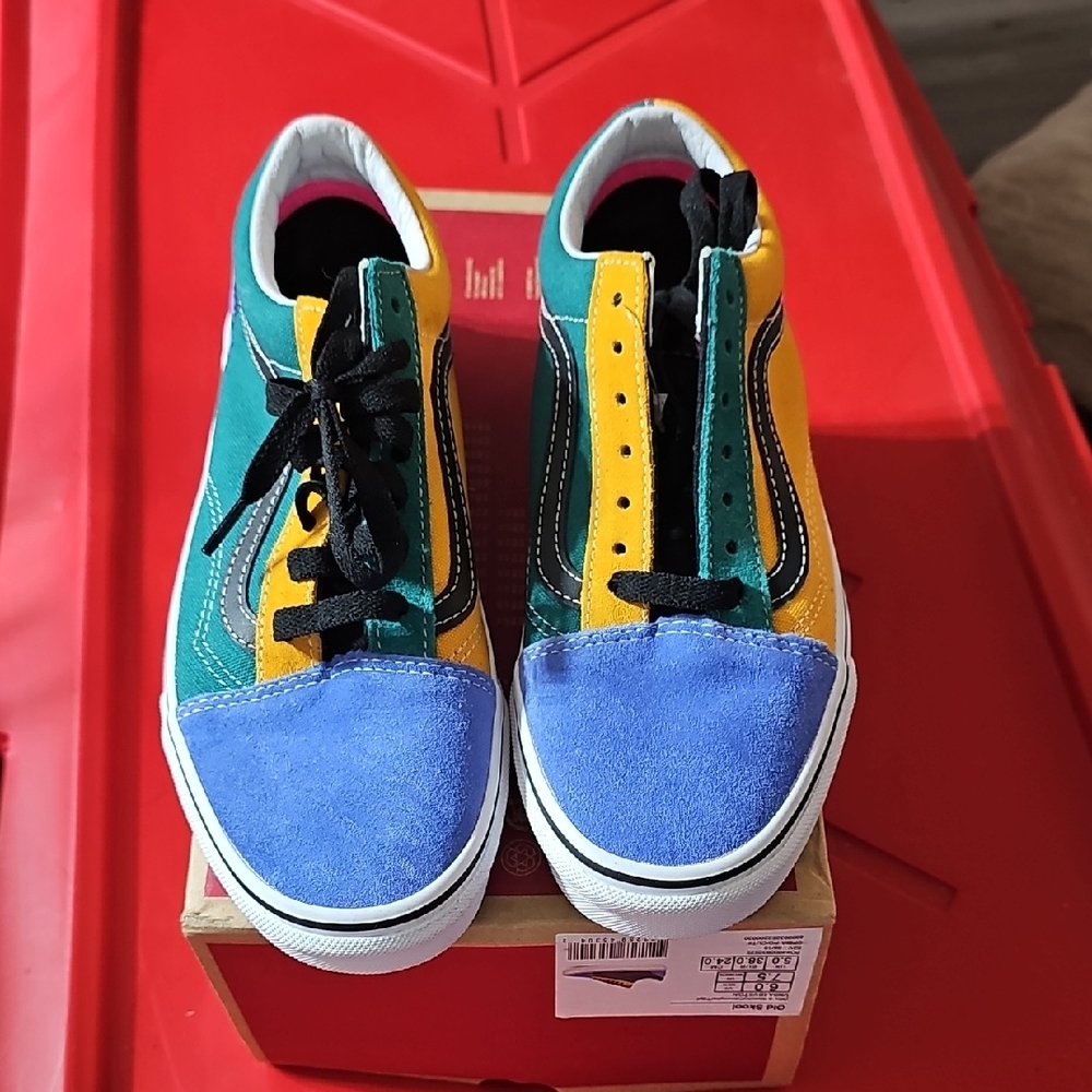 VANS Old Skool Sneakers shoes Mix and Match Yellow Blue Green